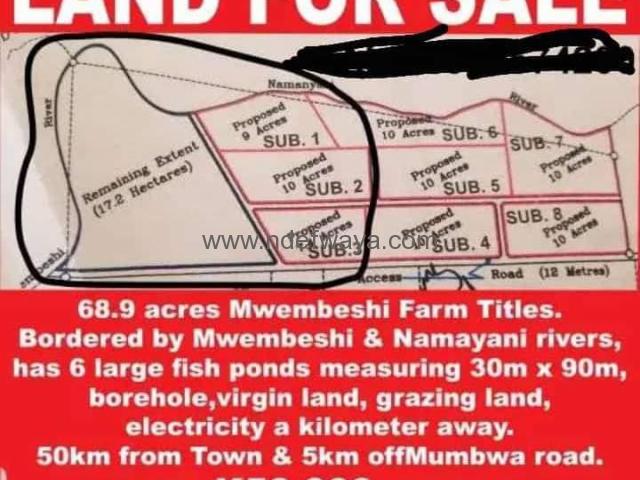 Land for sale in mwembeshi - 1